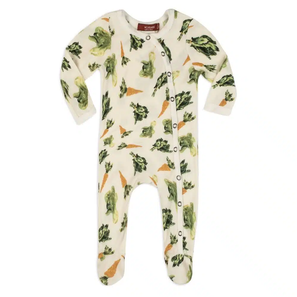 FRESH VEGGIES ORGANIC FOOTED ROMPER - Kingfisher Road - Online Boutique