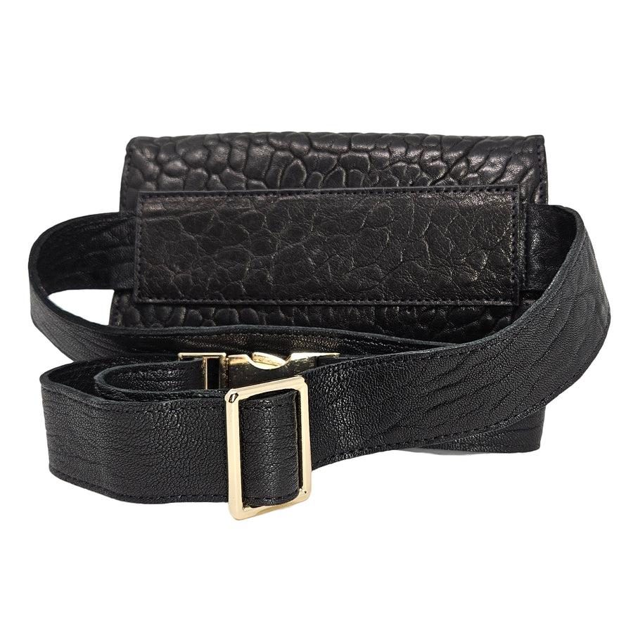 NIKKI BELT BAG-BLACK/GOLD