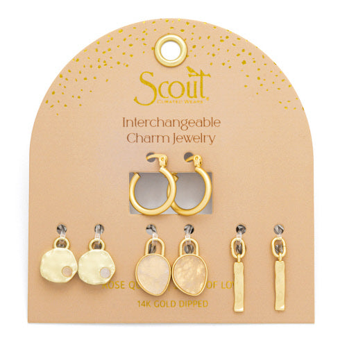 INTERCHANGEABLE CHARM EARRING SET