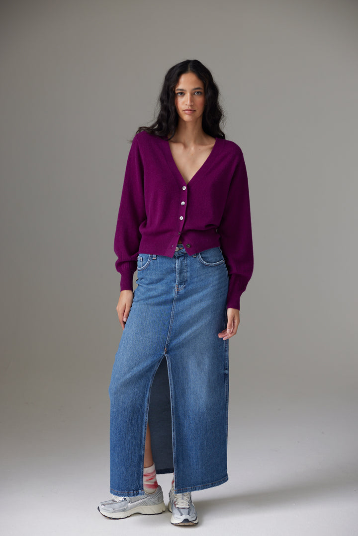 JESSIE ELEGANT CARDI-PLUM