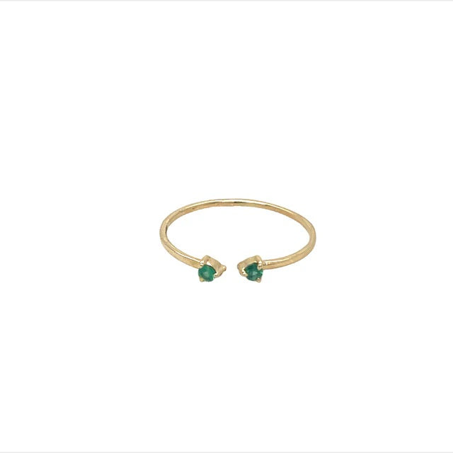 .06ct EMERALD OPEN RING-14kt YG - Kingfisher Road - Online Boutique