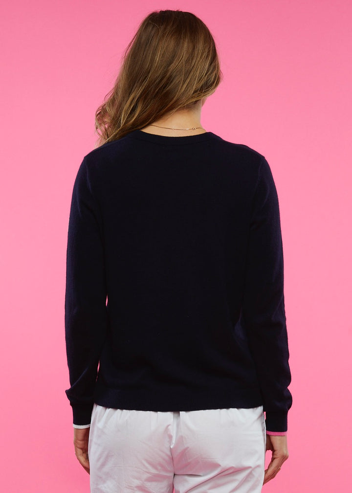 LOVE PATCH SWEATER-NAVY - Kingfisher Road - Online Boutique