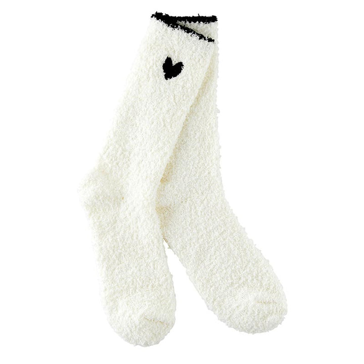 COZY HEART SOCKS-IVORY