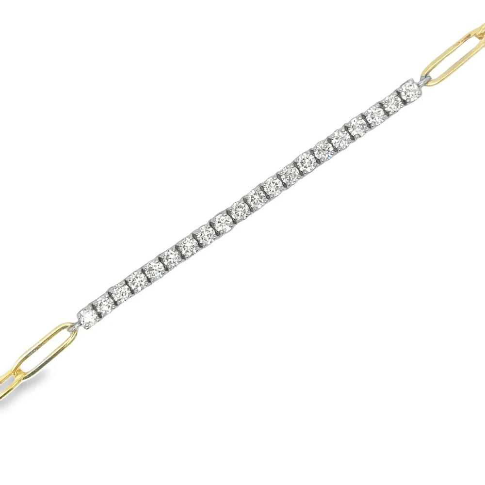 1ct DIA PAPERCLIP BRACELET-14kt YG - Kingfisher Road - Online Boutique