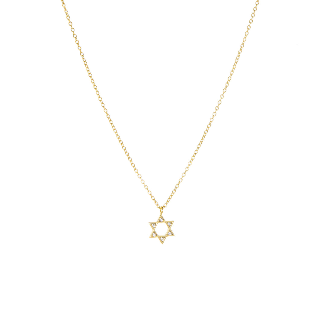CZ STAR OF DAVID NECKLACE-GOLD - Kingfisher Road - Online Boutique