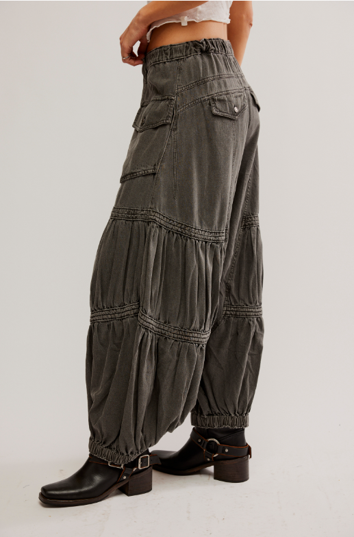 LAST WORD PARACHUTE PANT-WASHED BLACK - Kingfisher Road - Online Boutique