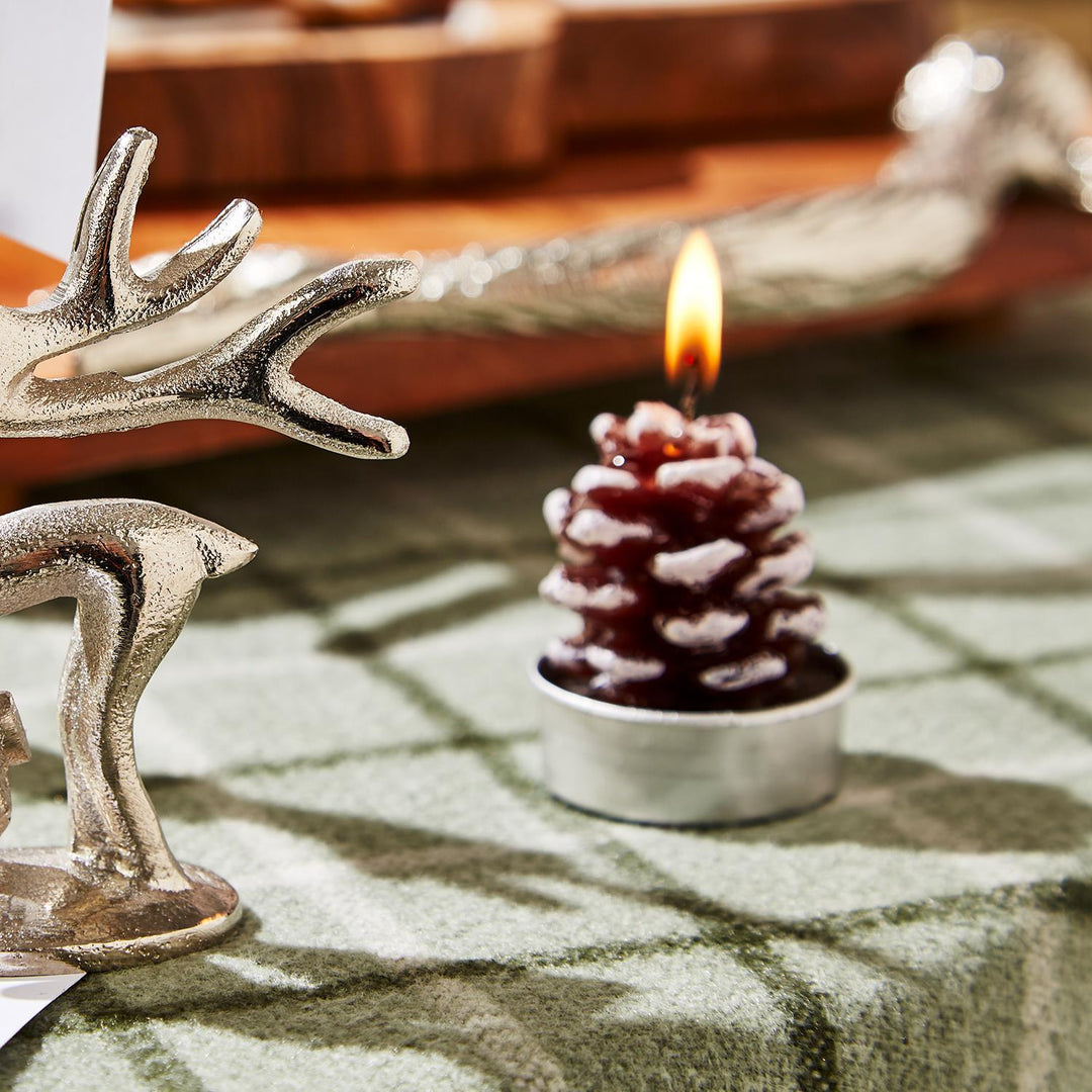 SNOWED PINECONE TEALIGHT CANDLES