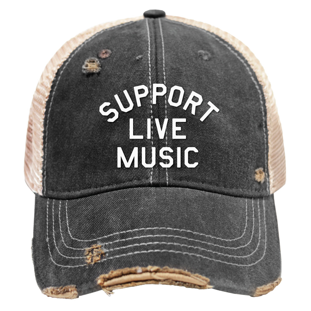 SNAP BACK TRUCKER HAT-SUPPORT LIVE MUSIC - Kingfisher Road - Online Boutique