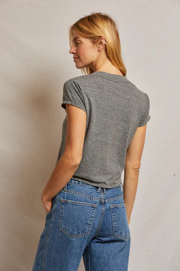 ALANIS V-NECK TEE-DARK HEATHER GREY - Kingfisher Road - Online Boutique