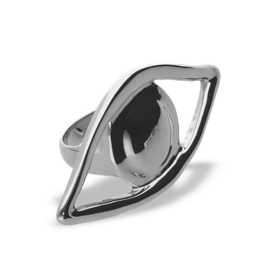 BIG EYE-SHAPED RING-SILVER - Kingfisher Road - Online Boutique