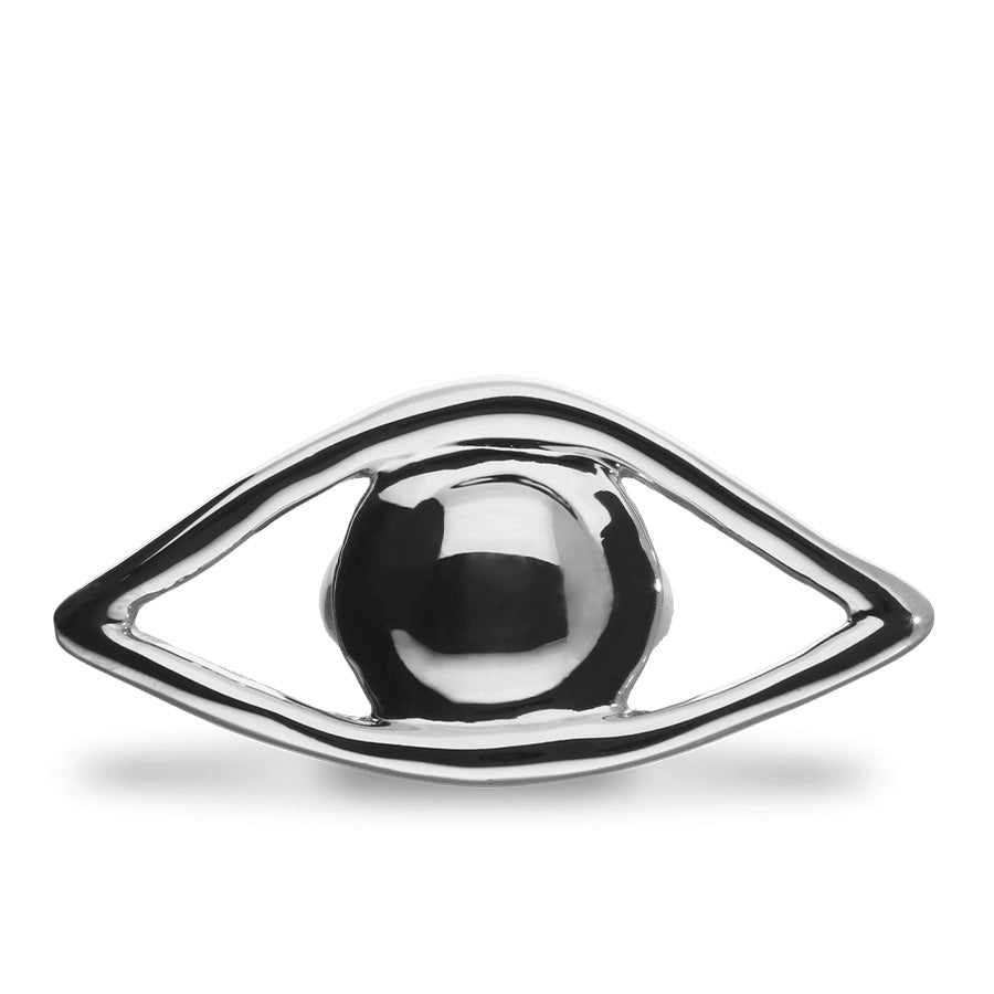 BIG EYE-SHAPED RING-SILVER - Kingfisher Road - Online Boutique