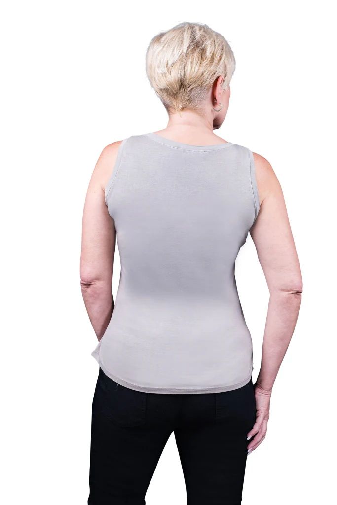 SAPHIRE VISCOSE SHEEN TANK-TAUPE - Kingfisher Road - Online Boutique