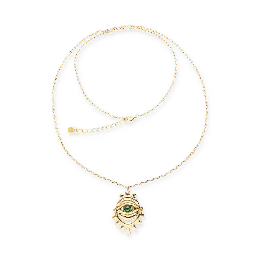 LONG STRAND CHAIN NECKLACE WITH AN EYE-GOLD - Kingfisher Road - Online Boutique