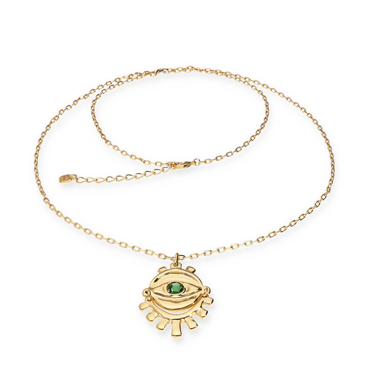 LONG STRAND CHAIN NECKLACE WITH AN EYE-GOLD - Kingfisher Road - Online Boutique