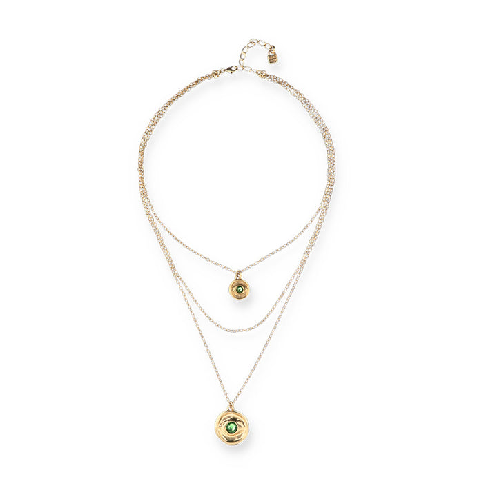 LAYERED MULTI STRAND CHAIN NECKLACE WITH AN EYE-GOLD - Kingfisher Road - Online Boutique