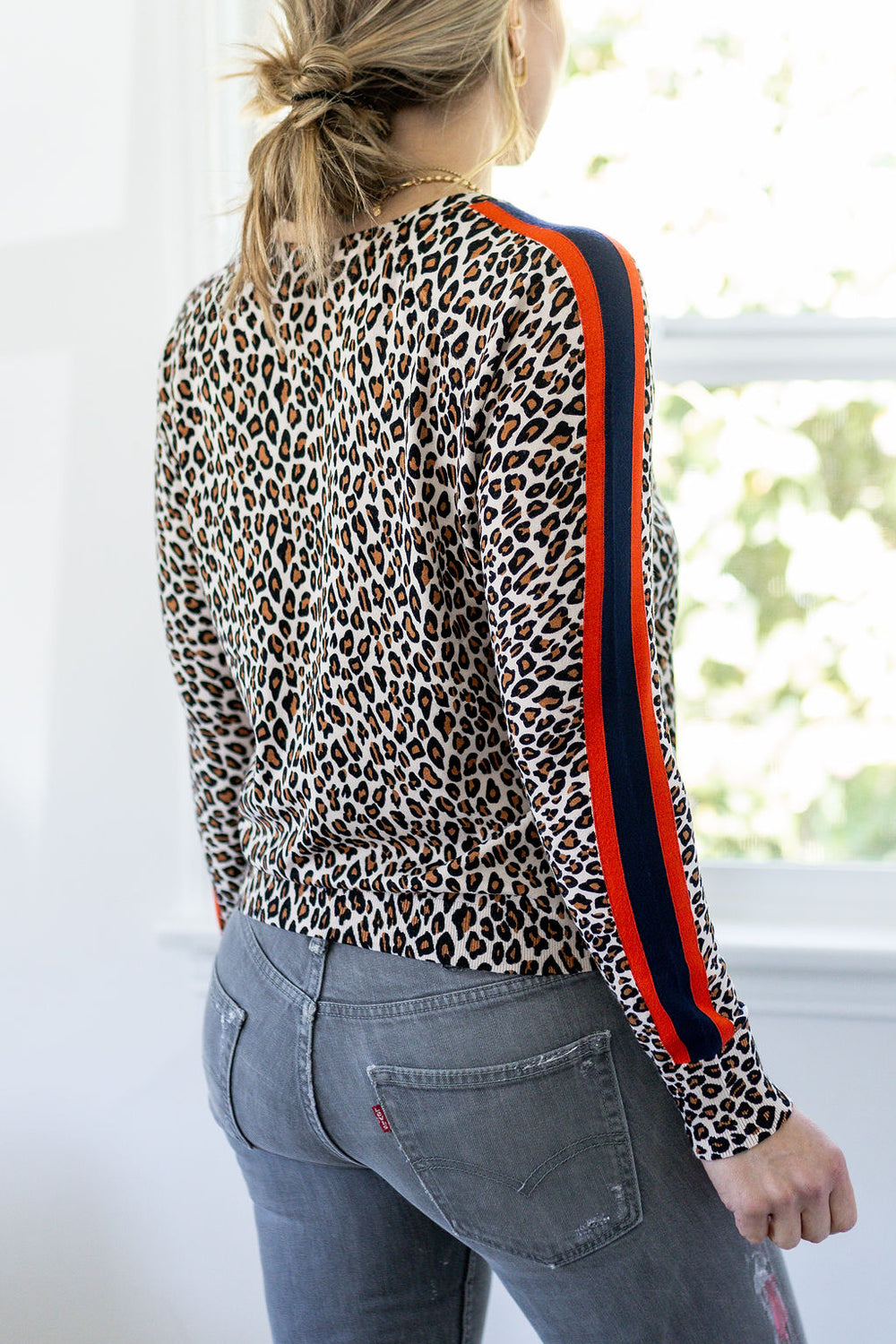 LEOPARD CREW NECK SWEATER-CAMEL - Kingfisher Road - Online Boutique