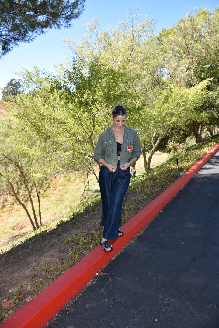 ROCKER CROPPED MILITARY JACKET - Kingfisher Road - Online Boutique