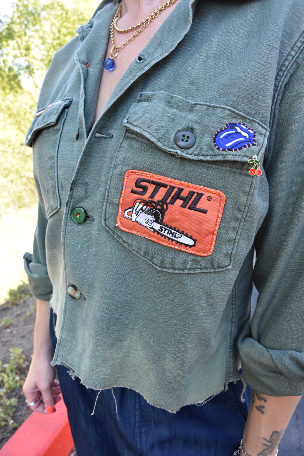 ROCKER CROPPED MILITARY JACKET - Kingfisher Road - Online Boutique