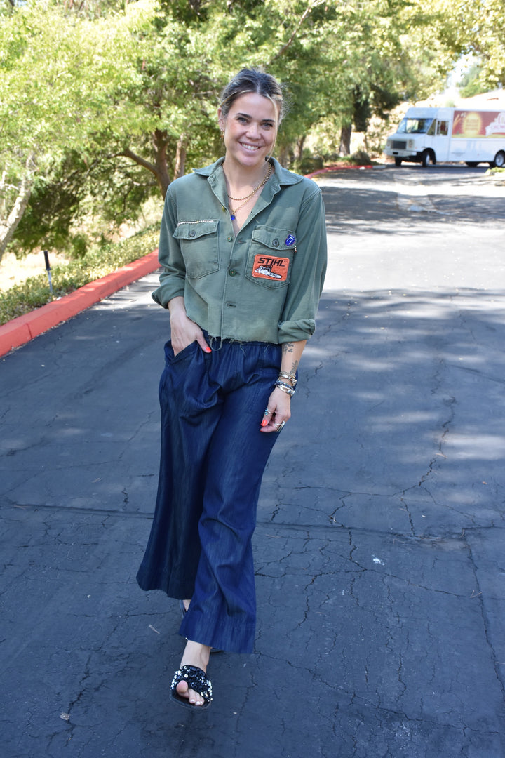 ROCKER CROPPED MILITARY JACKET - Kingfisher Road - Online Boutique