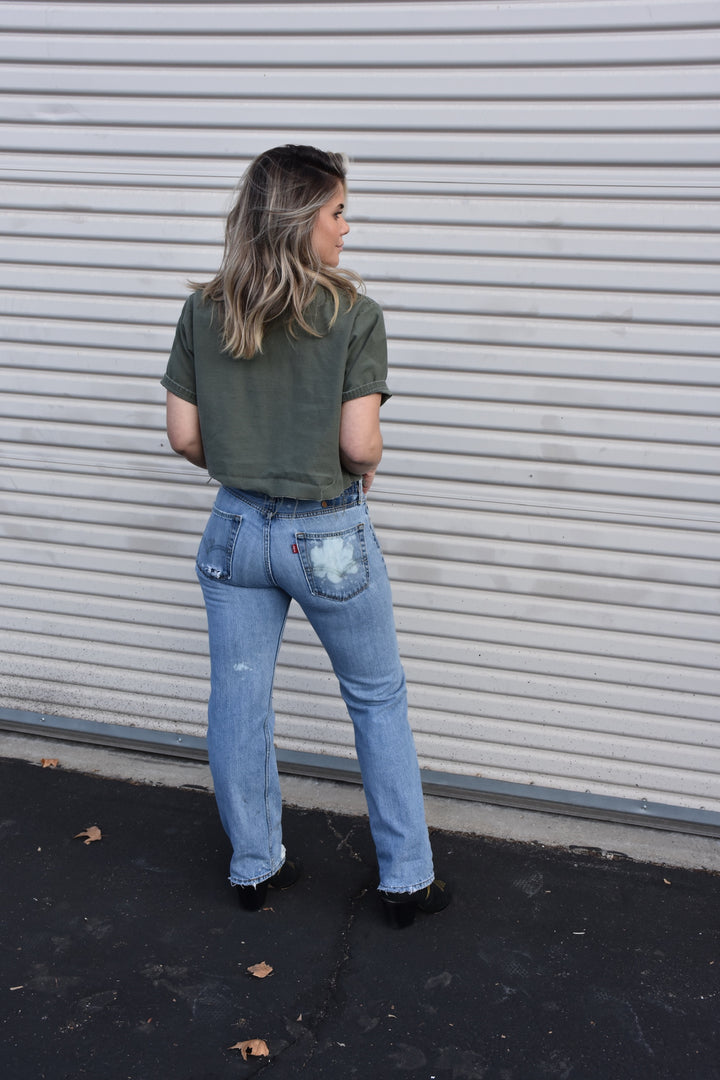 BUSY BEES CROPPED MILITARY JACKET - Kingfisher Road - Online Boutique