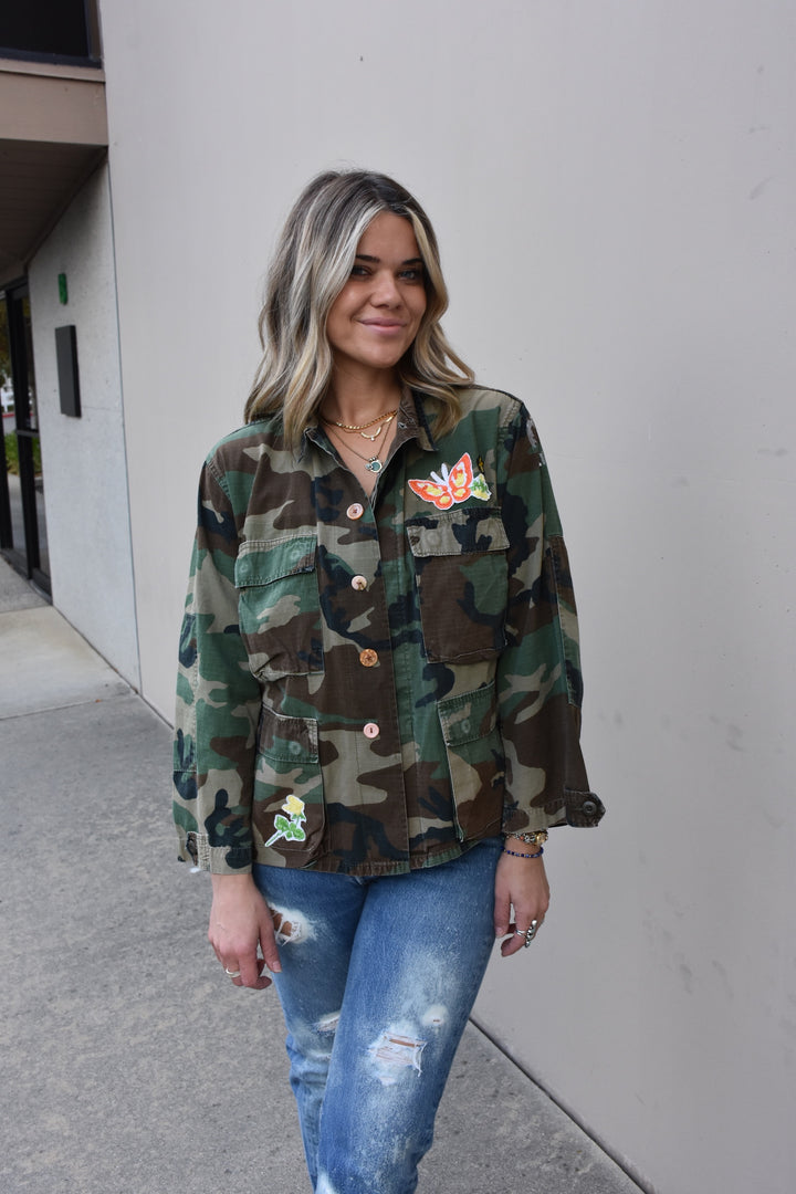 BUTTERFLY'S ARE FREE CAMO JACKET - Kingfisher Road - Online Boutique