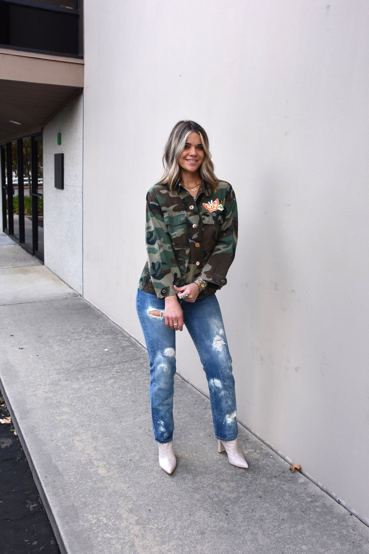 BUTTERFLY'S ARE FREE CAMO JACKET - Kingfisher Road - Online Boutique