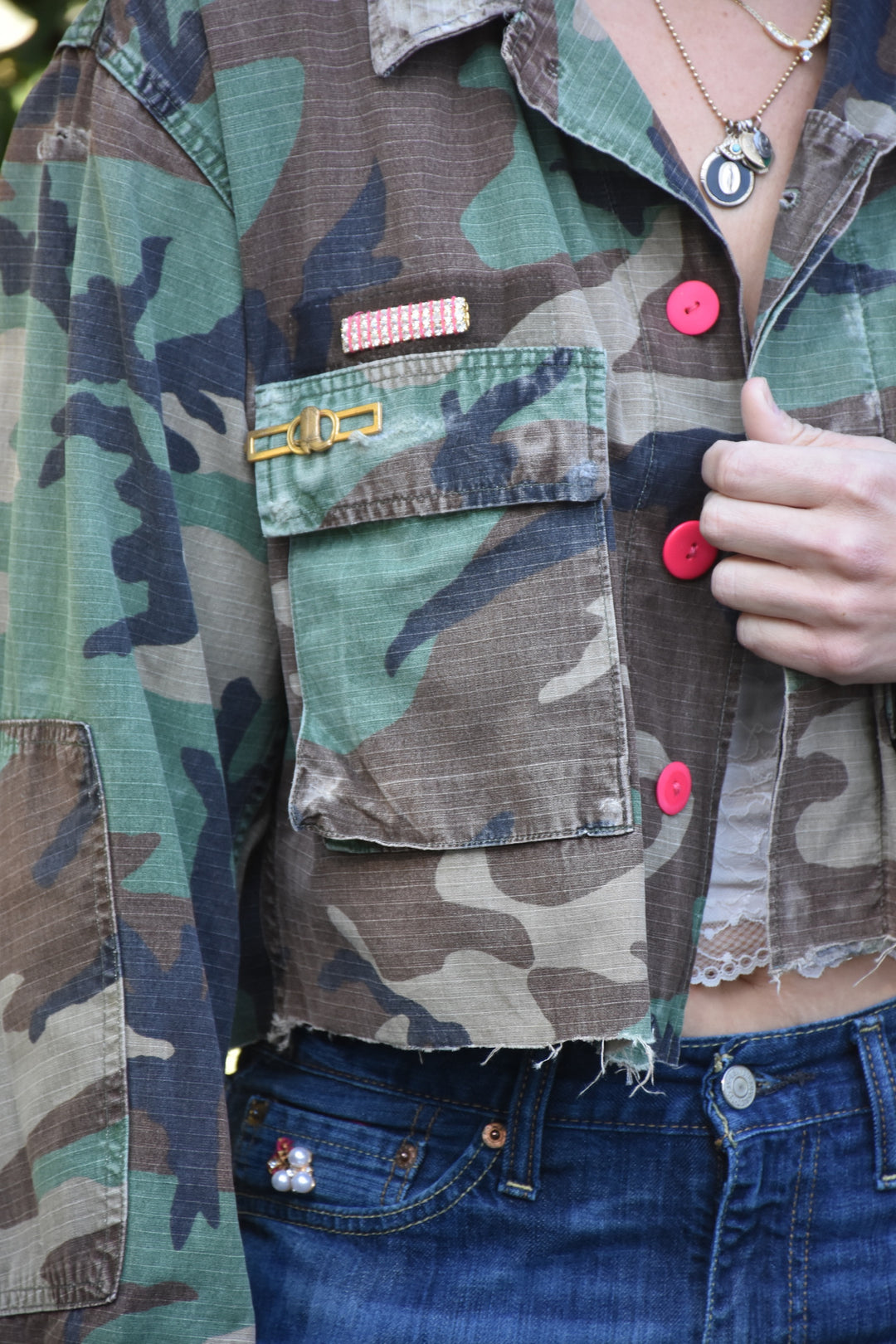 PINK PONY CROPPED CAMO JACKET - Kingfisher Road - Online Boutique