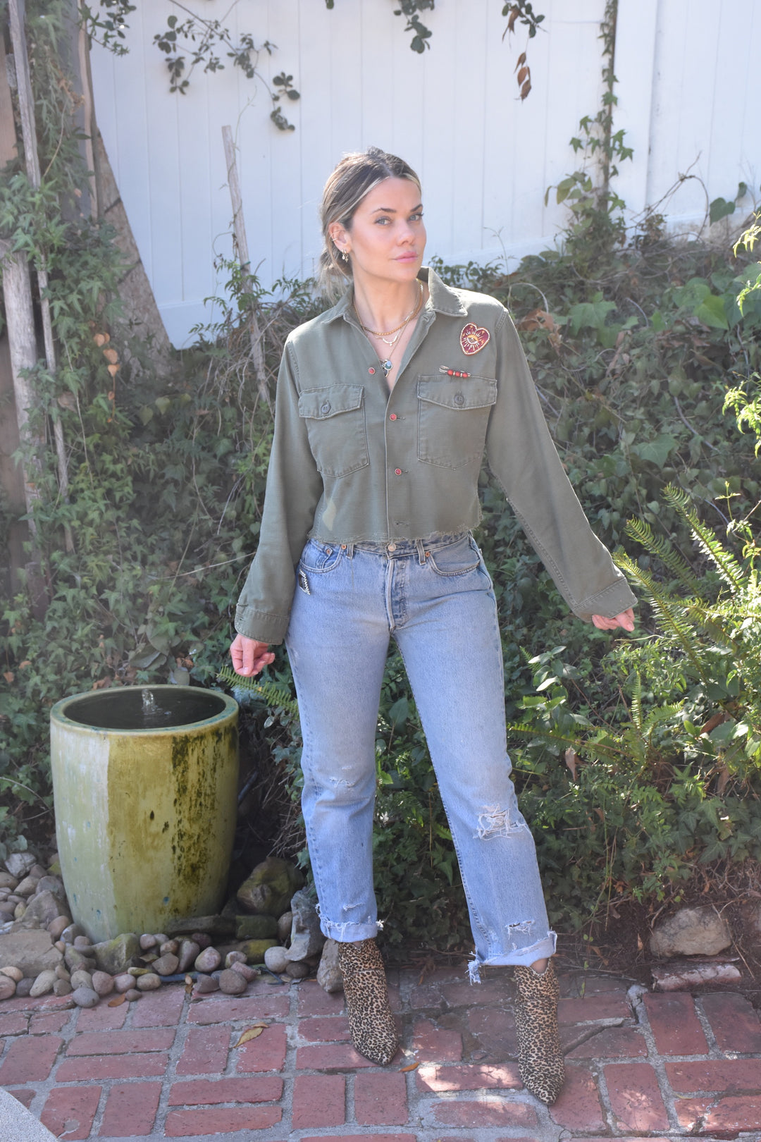 ALL LOVE CROPPED MILITARY JACKET - Kingfisher Road - Online Boutique