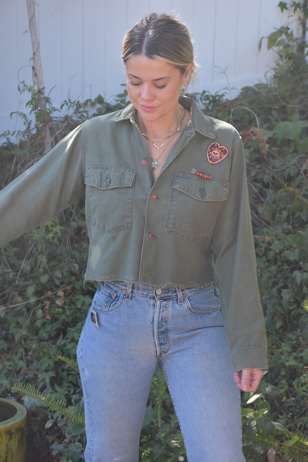 ALL LOVE CROPPED MILITARY JACKET - Kingfisher Road - Online Boutique