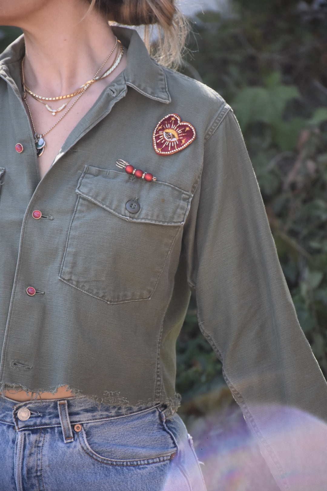 ALL LOVE CROPPED MILITARY JACKET - Kingfisher Road - Online Boutique