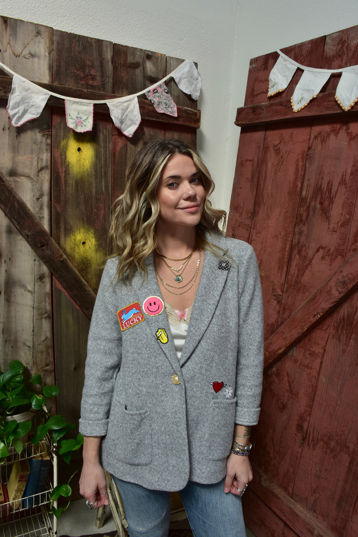 SIMPLY LUCKY GRAY BLAZER - Kingfisher Road - Online Boutique