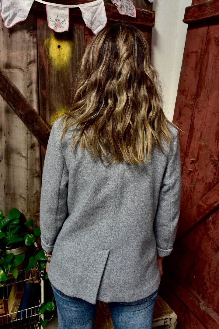 SIMPLY LUCKY GRAY BLAZER - Kingfisher Road - Online Boutique