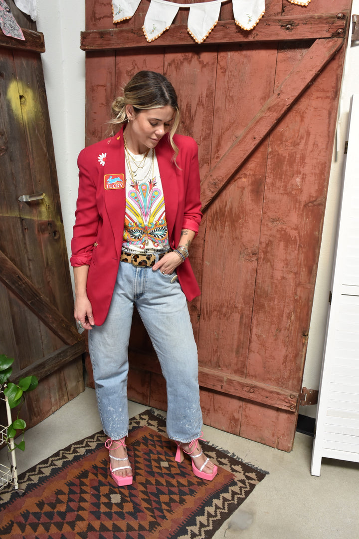LUCKY BUNNY PINK BLAZER - Kingfisher Road - Online Boutique