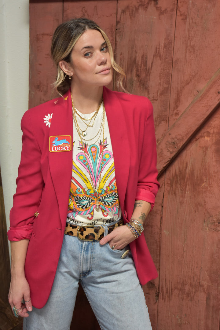 LUCKY BUNNY PINK BLAZER - Kingfisher Road - Online Boutique