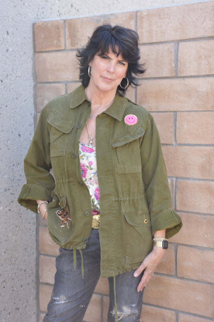 PINK SMILE MILITARY JACKET - Kingfisher Road - Online Boutique