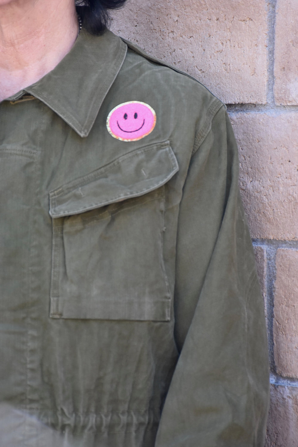PINK SMILE MILITARY JACKET - Kingfisher Road - Online Boutique