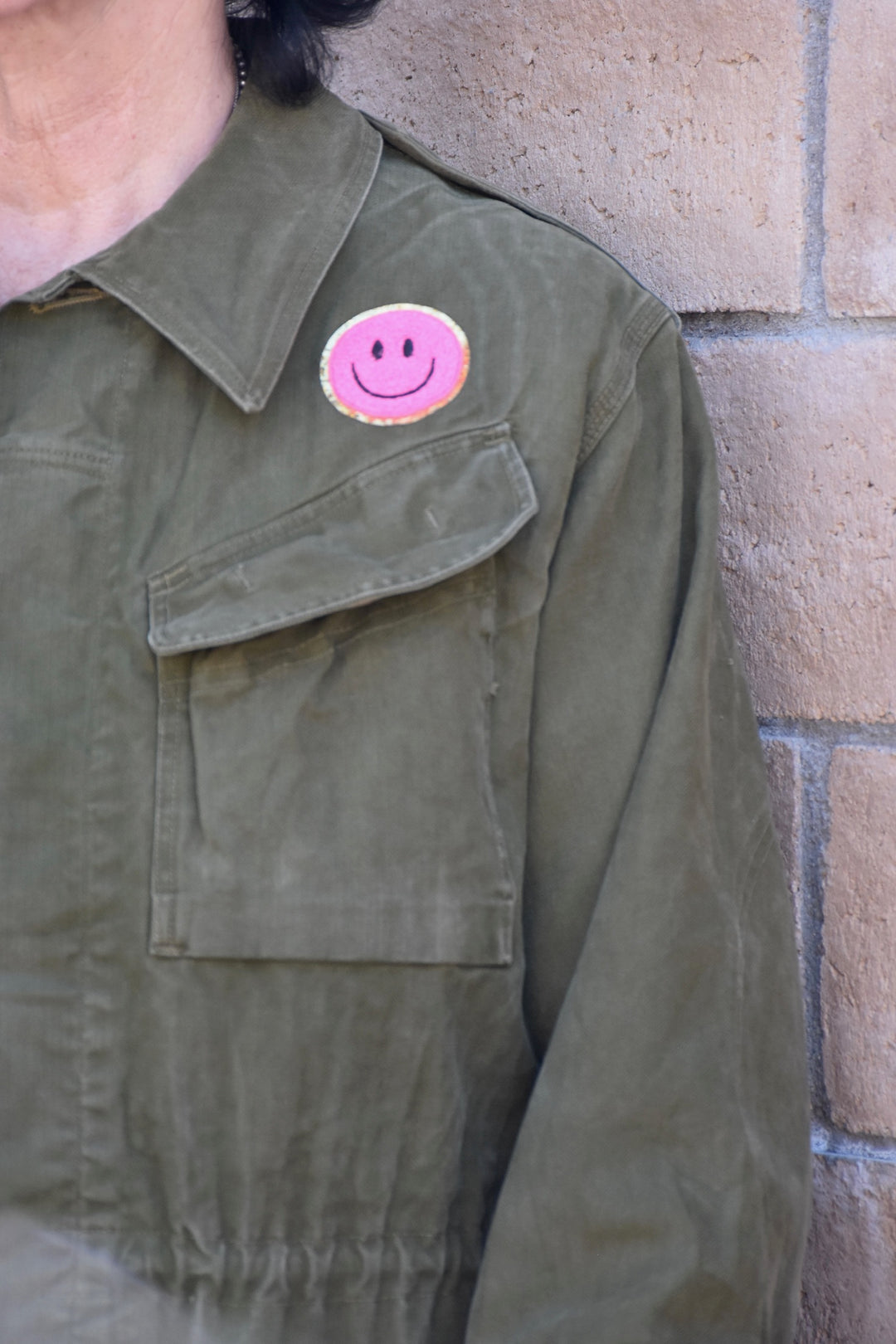 PINK SMILE MILITARY JACKET - Kingfisher Road - Online Boutique