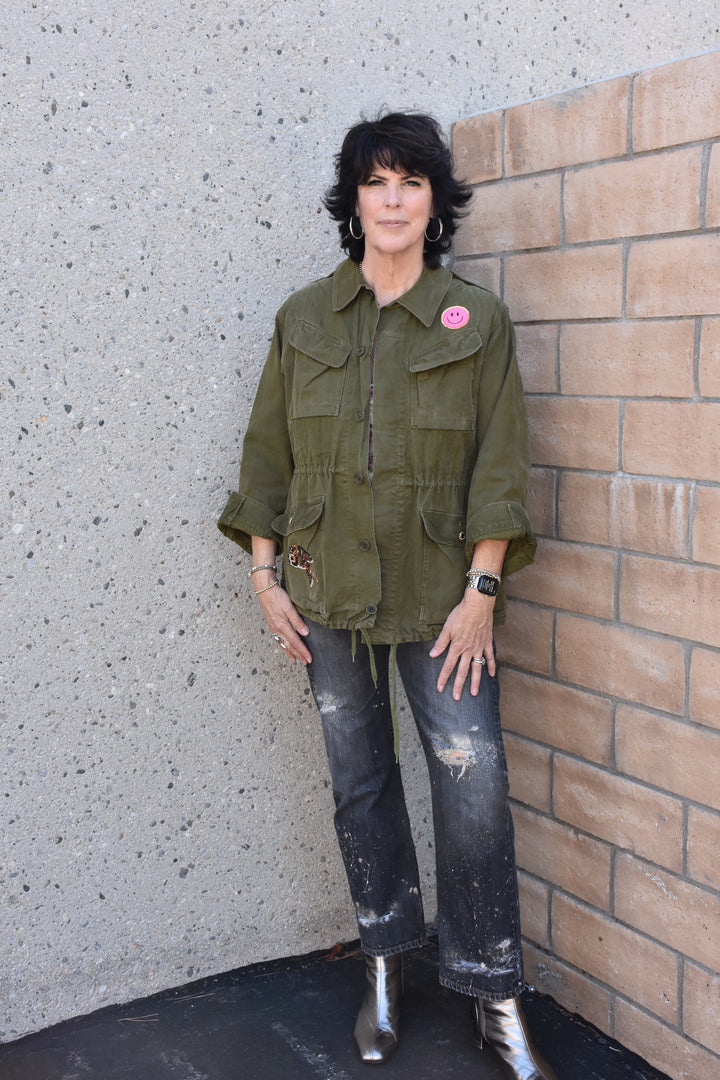 PINK SMILE MILITARY JACKET - Kingfisher Road - Online Boutique