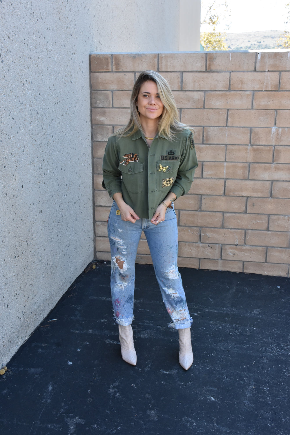 STAY FERAL MILITARY JACKET - Kingfisher Road - Online Boutique