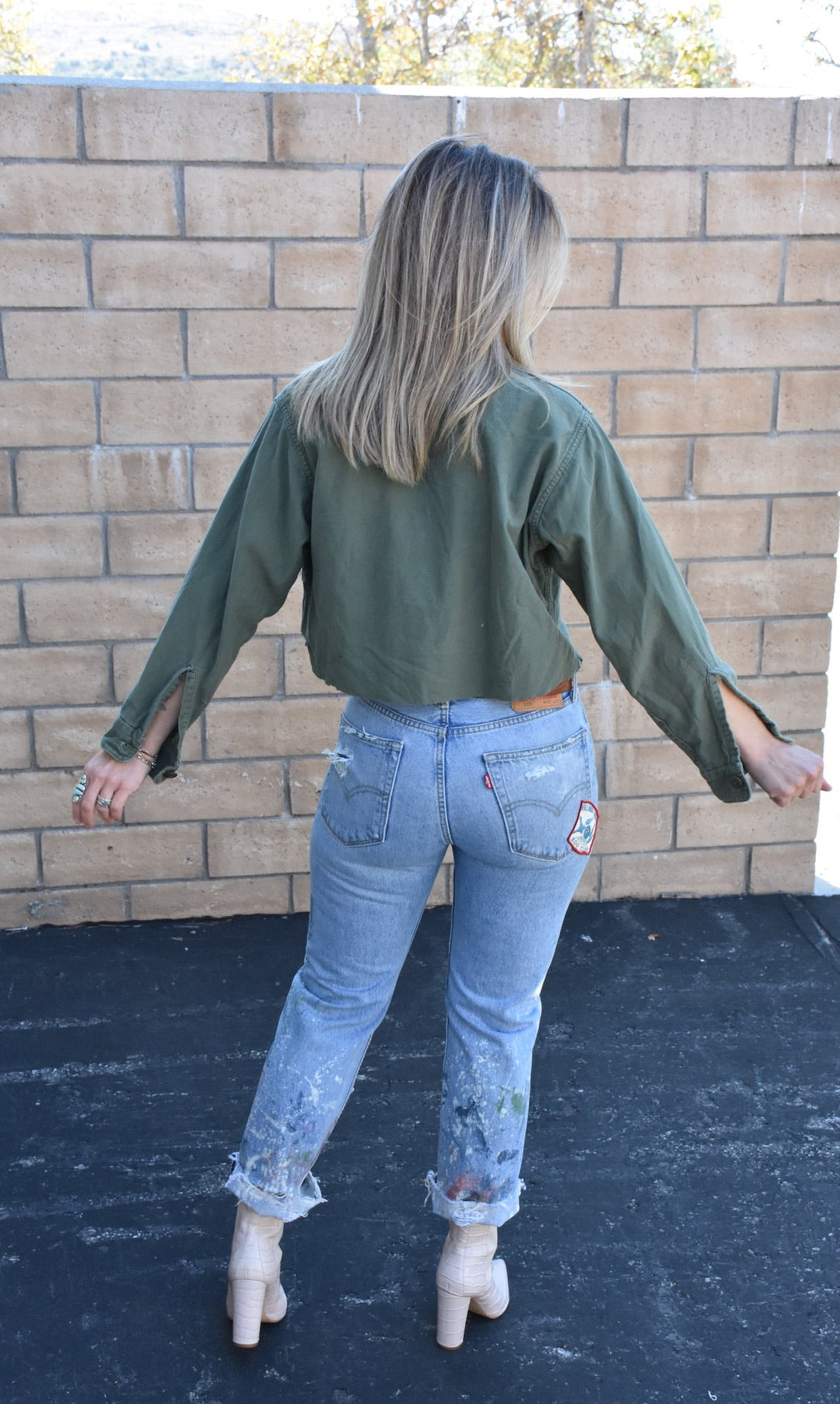 STAY WILD CROPPED MILITARY JACKET - Kingfisher Road - Online Boutique