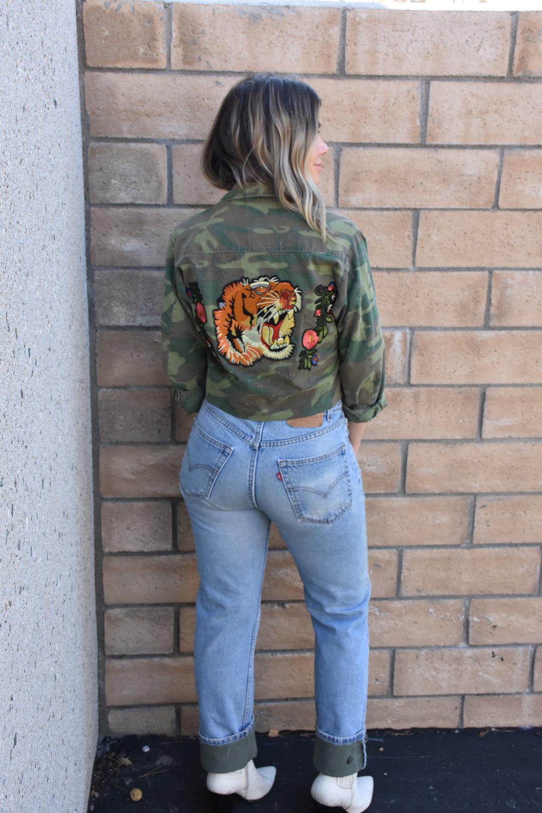 FOUR ROSES CROPPED MILITARY JACKET