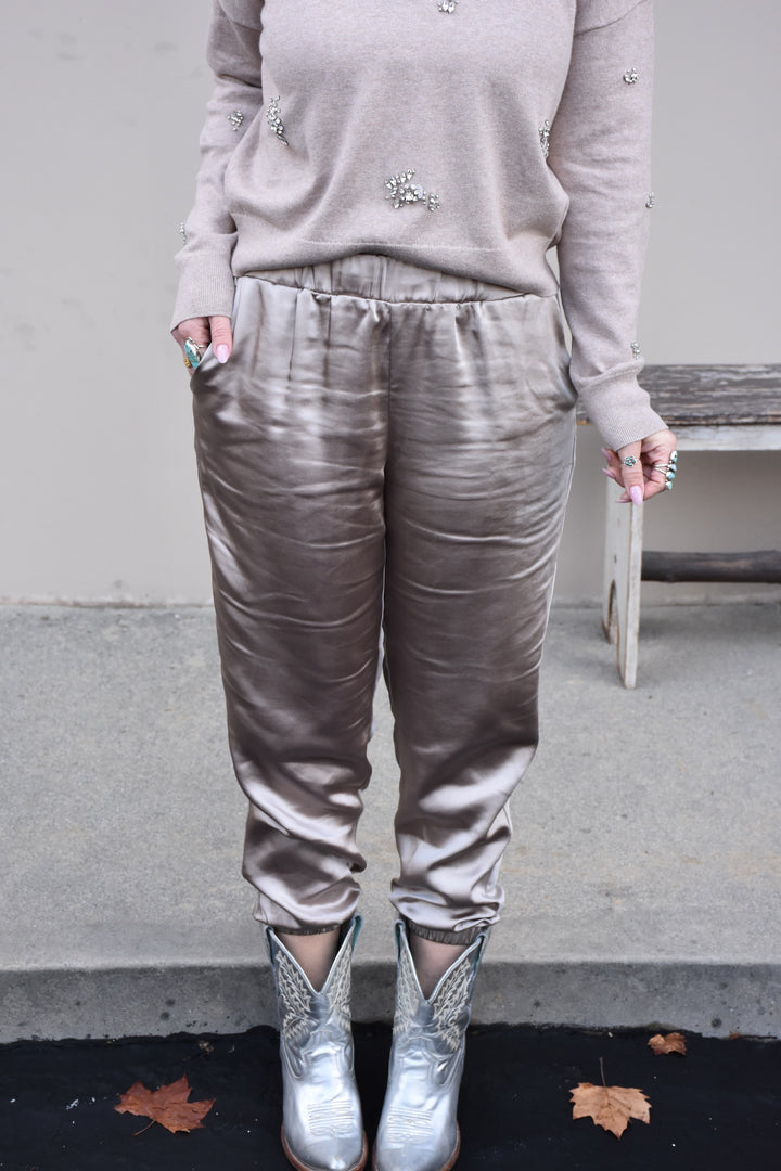 SATIN JOGGER-CAPPUCCINO