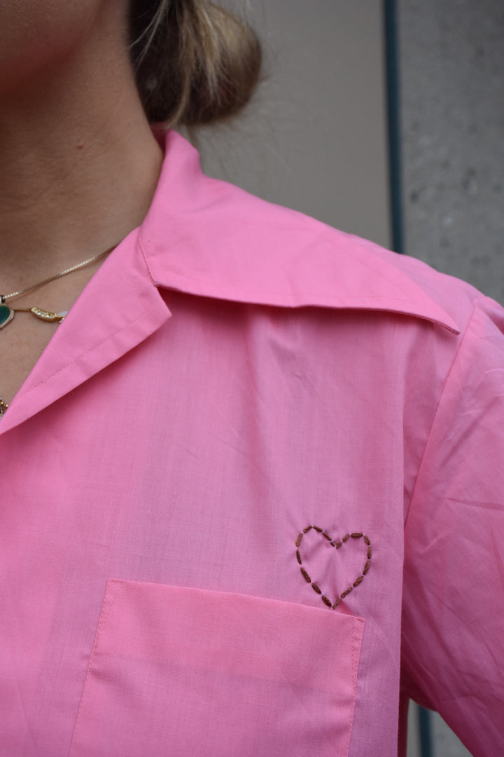 PINK BUNNY BUTTON DOWN