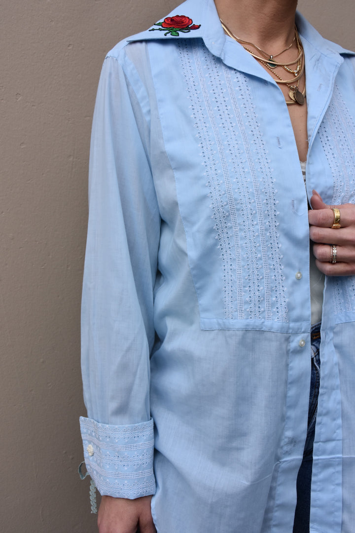 TUXEDO ROSE BUTTON DOWN