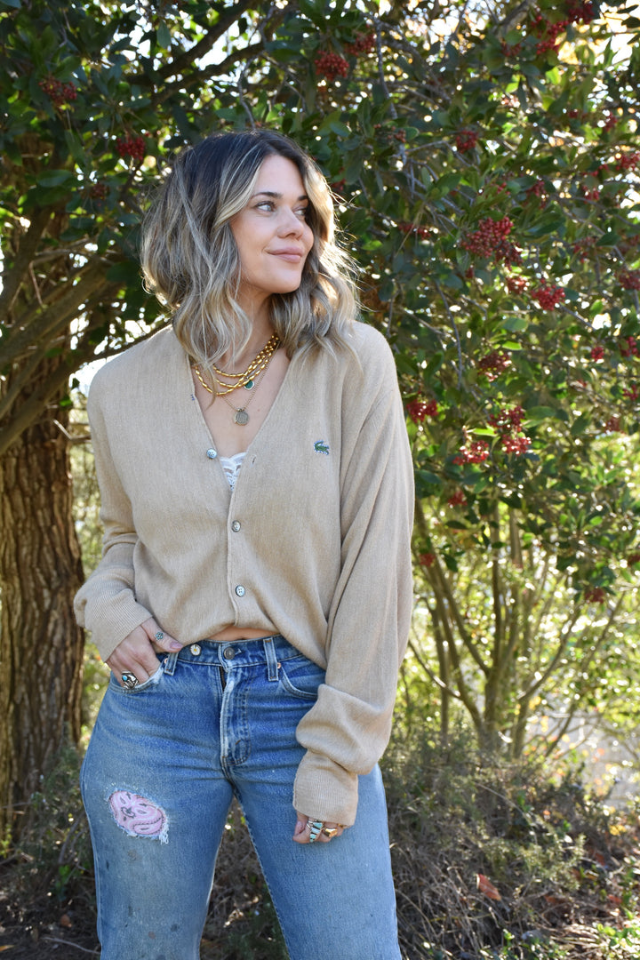 IZOD BUTTON BOWN SWEATER