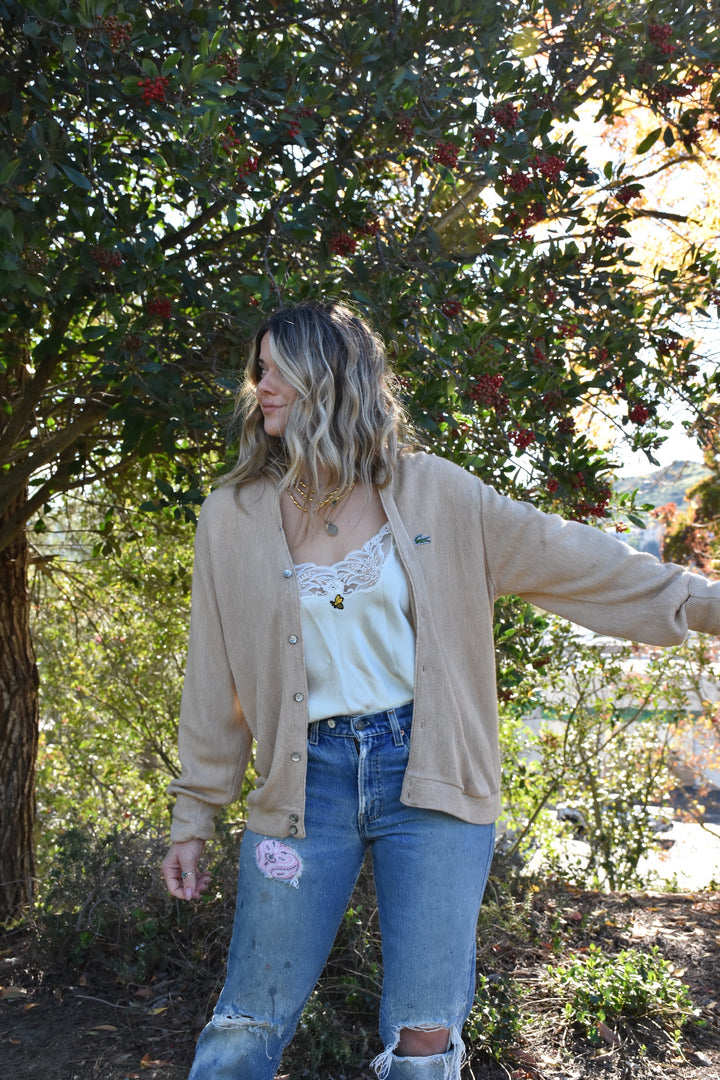 IZOD BUTTON BOWN SWEATER