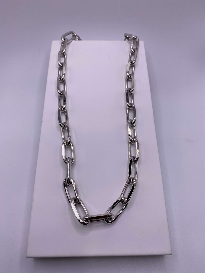 18" LINK NECKLACE-SILVER - Kingfisher Road - Online Boutique