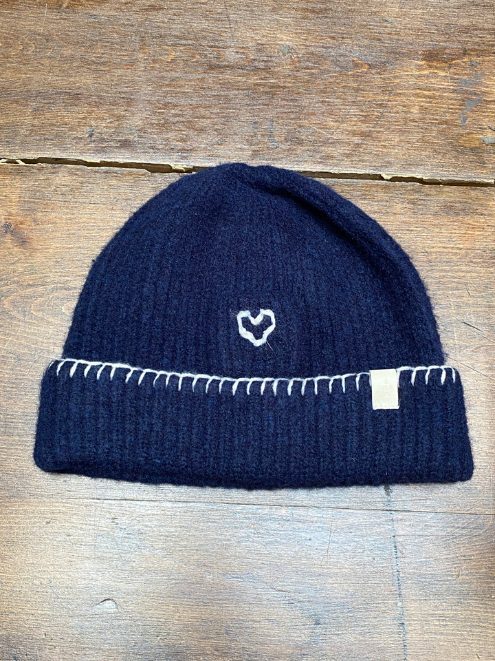 SAILOR LOVE WHIPSTITCH BEANIE-NAVY/CREAM