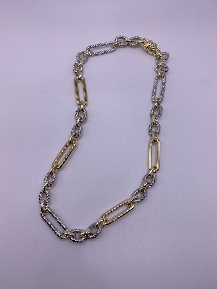 TWO TONE LONG LINK NECKLACE-GOLD - Kingfisher Road - Online Boutique