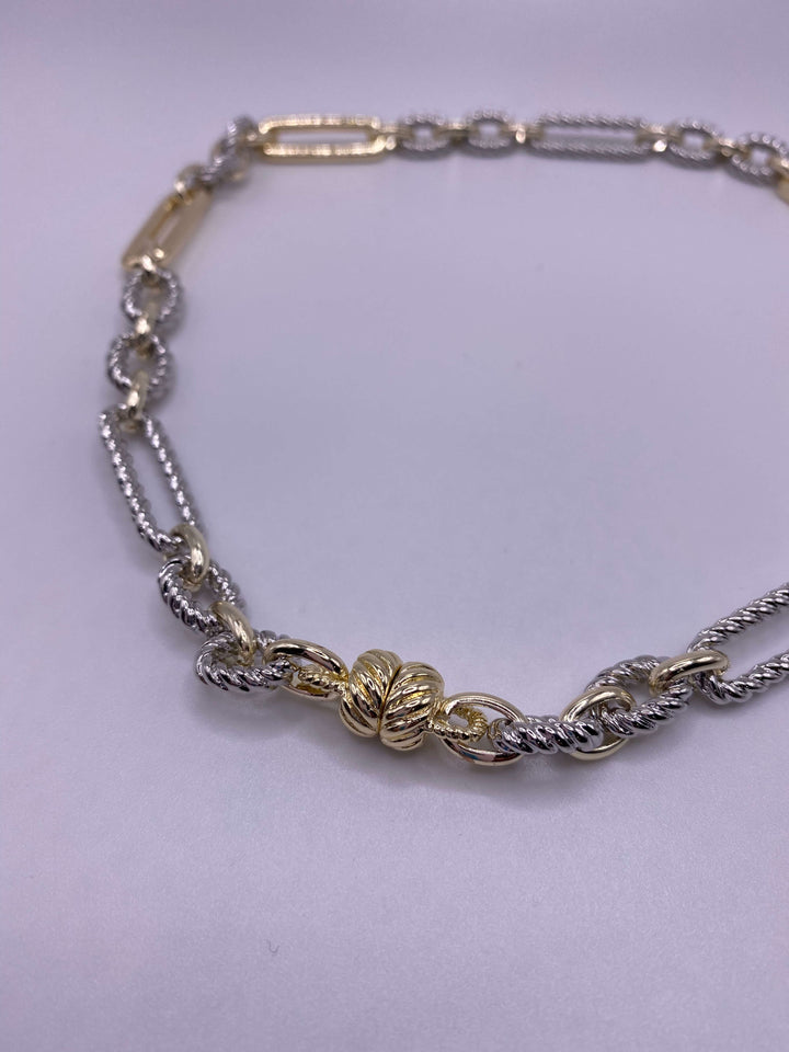 TWO TONE LONG LINK NECKLACE-GOLD - Kingfisher Road - Online Boutique